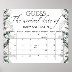 Evergreen Guess the due Date calendar Poster