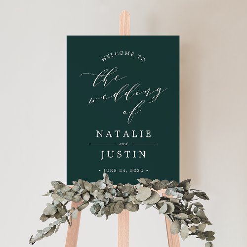 Evergreen Happily Ever After Wedding Welcome Sign