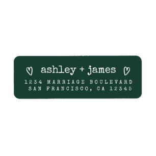 Evergreen Heart Couple Return Address Label