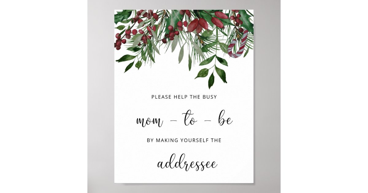 Mom Address Evergreen Help the Busy Mom Address an envelope Poster | Zazzle
