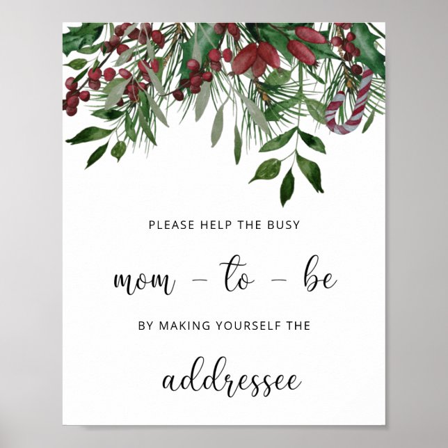 Evergreen Help the Busy Mom Address an envelope Poster (Front)