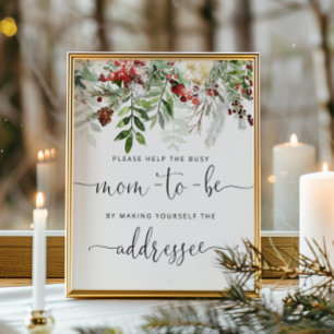 Evergreen Help the Busy Mom Address an Envelope Poster