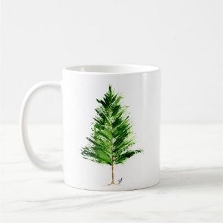 Evergreen Holiday Coffee Mug White