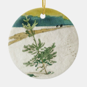 Evergreen in Snow Ceramic Ornament