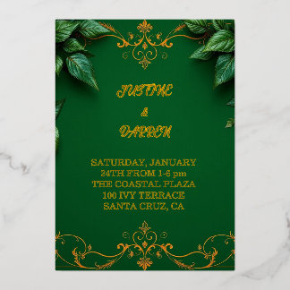Evergreen invitation  foil invitation