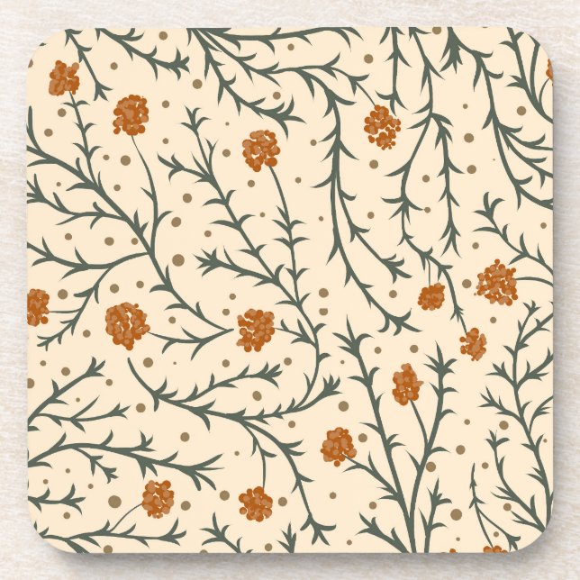 Evergreen Kisses Under the Mistletoe Beverage Coaster (Front)