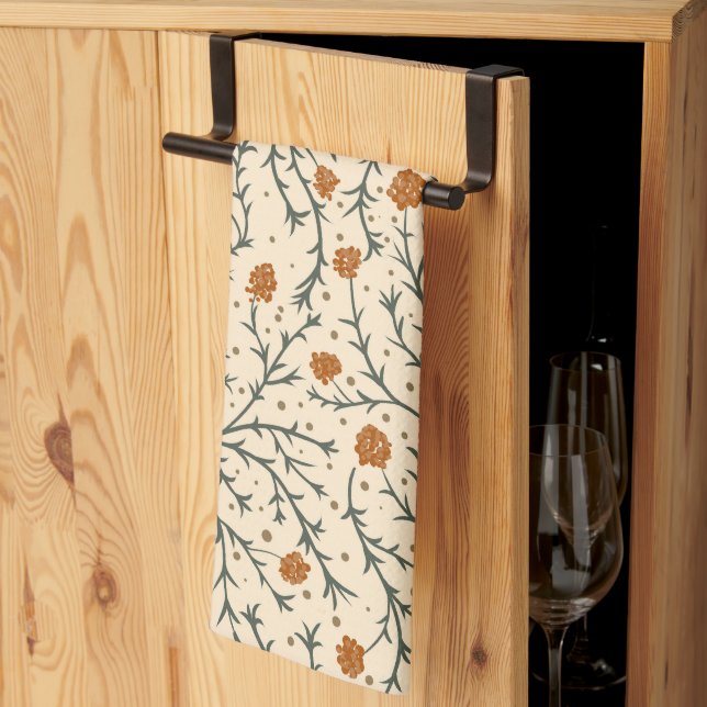 Evergreen Kisses Under the Mistletoe Kitchen Towel (Thirds Fold)