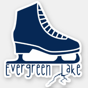 Evergreen Lake, Colorado, Blue Ice Skating Sticker