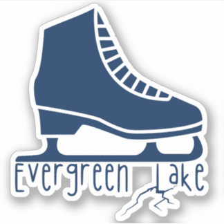 Evergreen Lake, Colorado, Blue Ice Skating Sticker