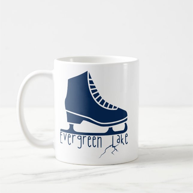 Evergreen Lake, Evergreen Colorado Ice Skating Coffee Mug (Left)