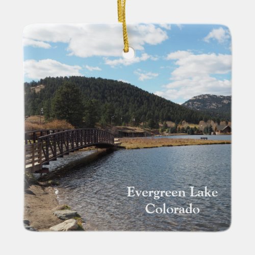 Evergreen Lake in Evergreen Colorado Ceramic Ornament