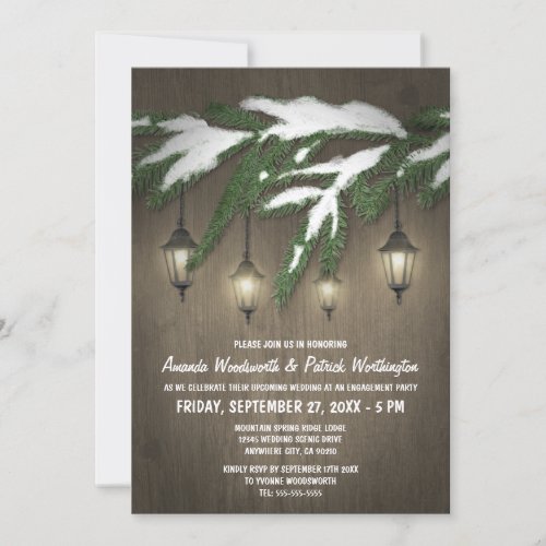 Evergreen Lantern Engagement Party Invitations