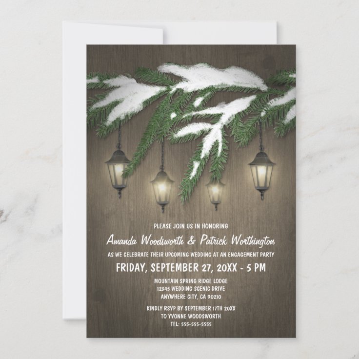 Evergreen Lantern Engagement Party Invitations Zazzle
