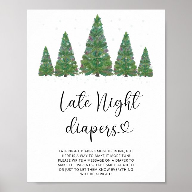 Evergreen Late night diapers game Poster (Front)