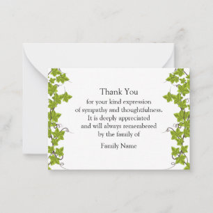 Evergreen Leaf Thank You Card