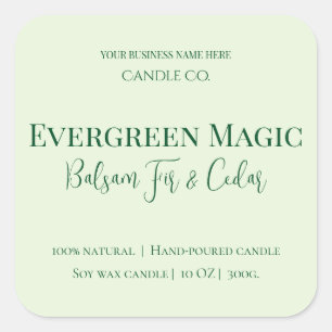 Evergreen Magic Christmas Candle Label Custom