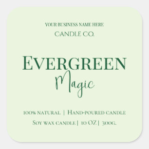 Evergreen Magic Christmas Candle Label Custom