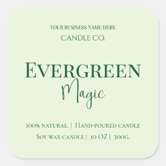 Evergreen Magic Christmas Candle Label | Custom