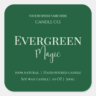 Evergreen Magic Christmas Candle Label | Custom