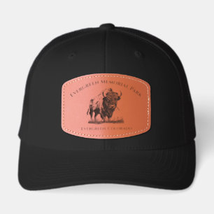 Evergreen Memorial Park Bison Leather Patch Hat
