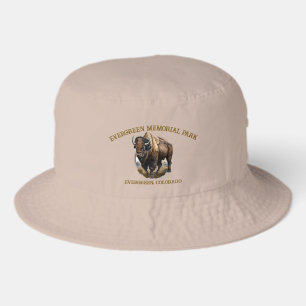 Evergreen Memorial Park Watercolor Bison Bucket Hat