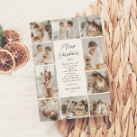 Evergreen Memories | 10 Photo Collage Christmas Holiday Card<br><div class="desc">An elegant and timeless Christmas Holiday card. This design showcases a collage of 10 handpicked photos, a combination of six square, two landscape, and two portrait photos arranged around the edge of the card. In the middle of the card, 'Merry Christmas' is written in chic script calligraphy. Below, there is...</div>