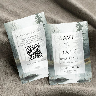 Evergreen Mist Forest QR Save the Date