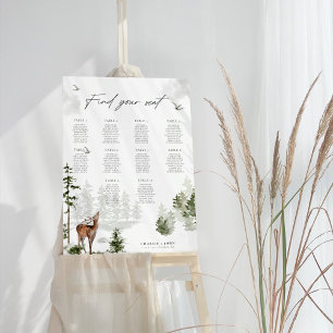 Evergreen Mountain Forest Wedding Seating Chart