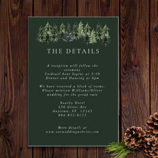 Evergreen Mountain Glen White Green Black Enclosure Card