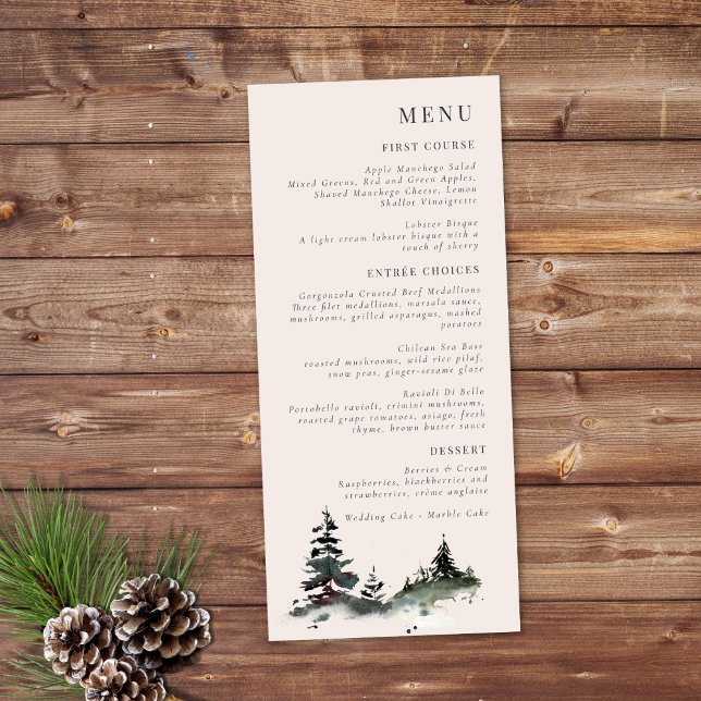 Evergreen Mountain Mist Rustic Winter White Gray Menu (Creator Uploaded)