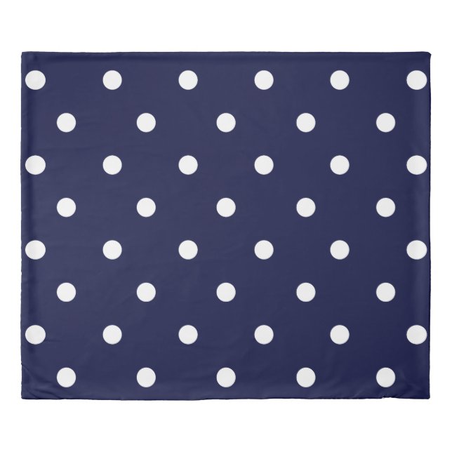 Evergreen Navy Blue & White  Polka Dot Pattern Duvet Cover (Front)