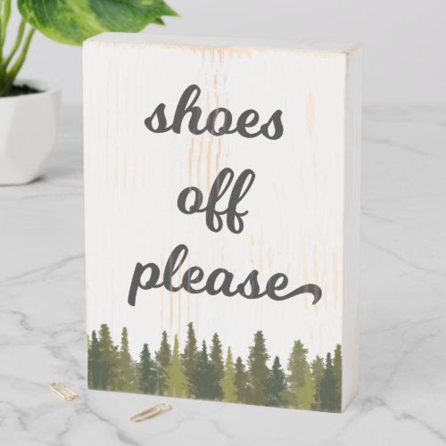 Evergreen No Shoes Sign
