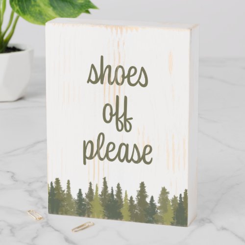 Evergreen No Shoes Sign
