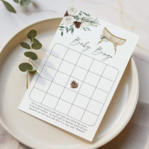 Evergreen nursery boho baby shower bingo game