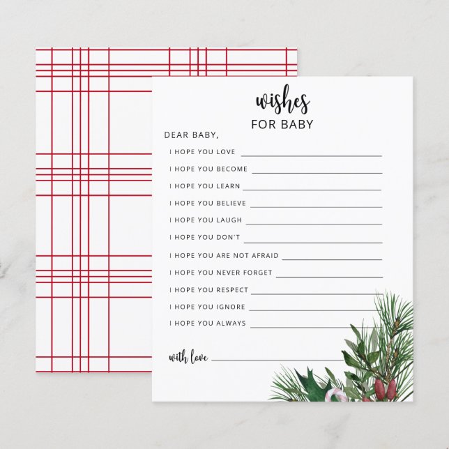 Evergreen Party game | wishes for baby game (Front/Back)