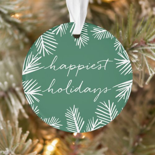 Evergreen Pine Green  Holiday Photo Ornament