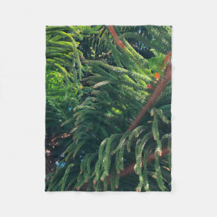 Evergreen pine-tree conifer fleece blanket