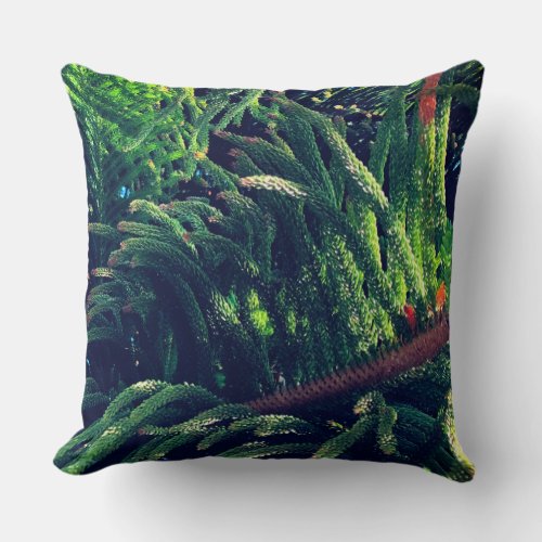 Evergreen pine_tree conifer  throw pillow