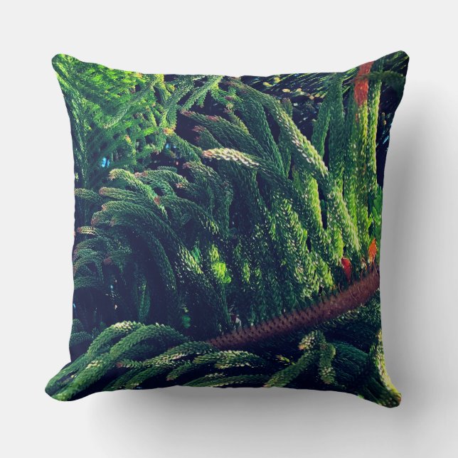 Evergreen pine-tree conifer  throw pillow (Front)