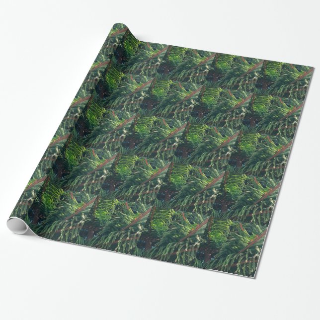 Evergreen pine-tree conifer  wrapping paper (Unrolled)
