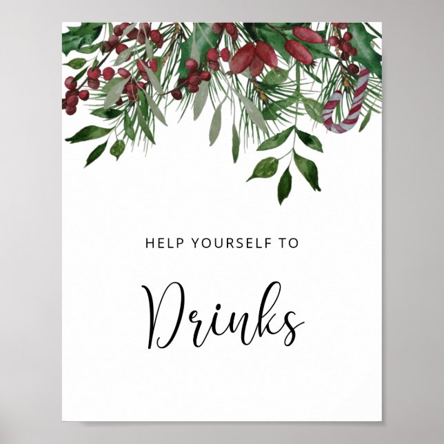 Evergreen pine trees Drinks  Poster (Front)