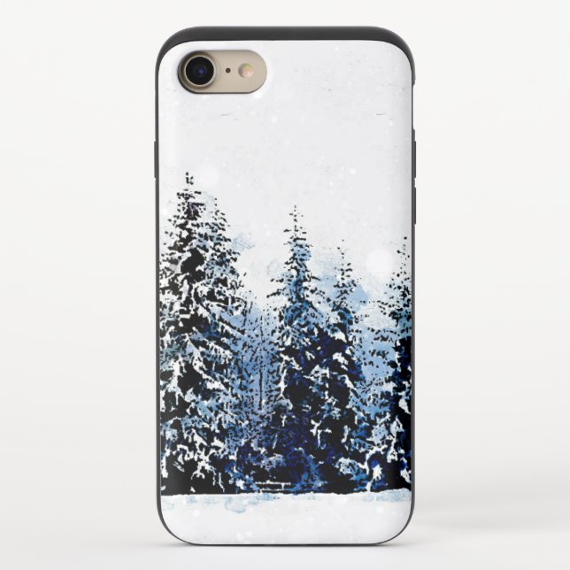 Evergreen Pine Trees with Snow iPhone Case (Back)