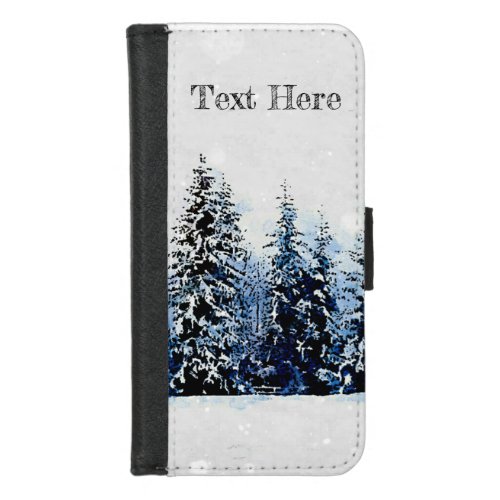 Evergreen Pine Trees with Snow Iphone Wallet Case