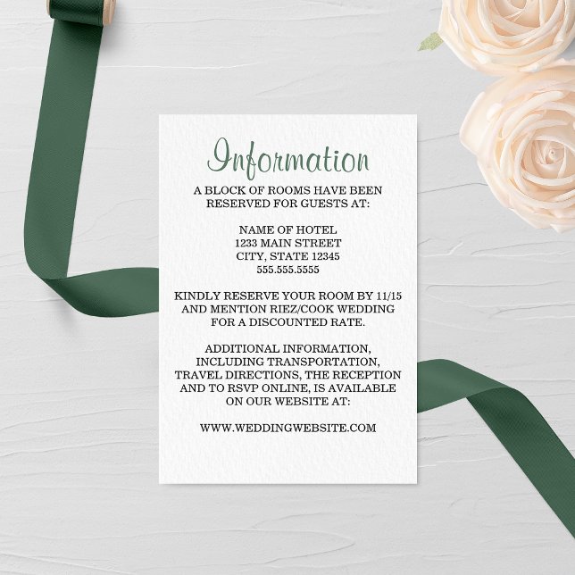Evergreen Pine Wedding Enclosure Card (Creator Uploaded)