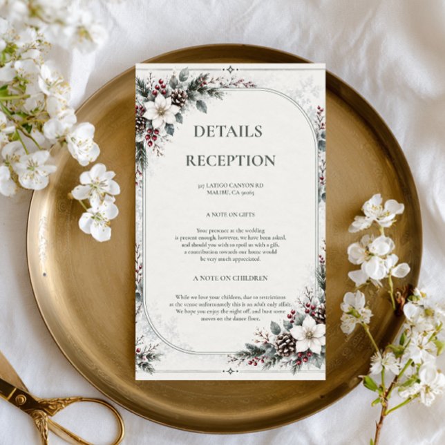 Evergreen Pinecone Berry Winter Refinement Enclosure Card (Creator Uploaded)