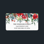 Evergreen Pinecone Floral Christmas Address Label<br><div class="desc">Rustic Christmas address label featuring watercolor poinsettia flowers,  pinecones & evergreen.  Visit our shop to view a large assortment of festive holiday address labels.</div>