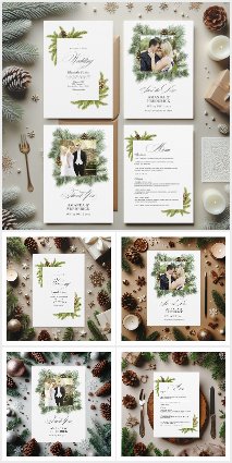 Evergreen Pines Winter Holiday Wedding Charm