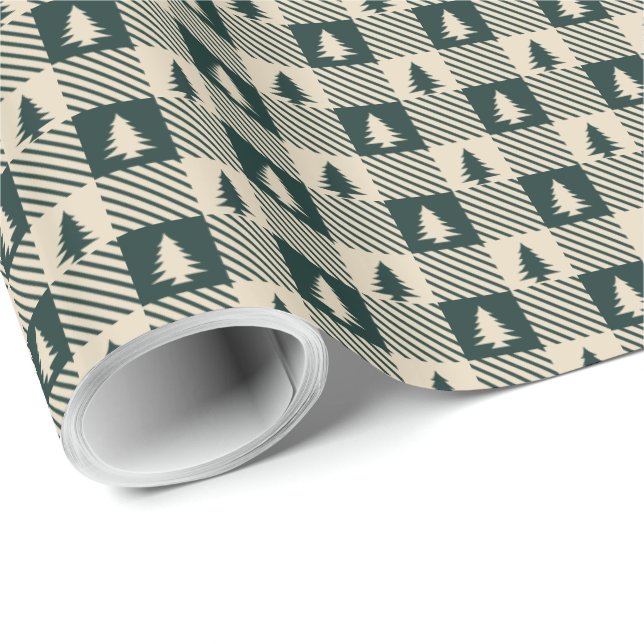 Evergreen plaid wrapping paper (Roll Corner)