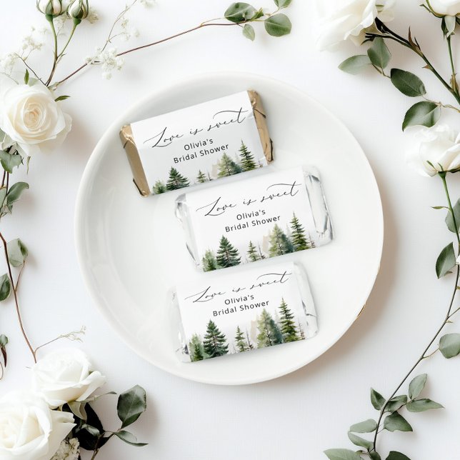 Evergreen rustic woodland love is sweet bridal hershey's miniatures (Creator Uploaded)