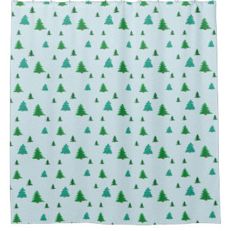Evergreen shower curtain